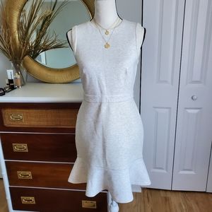 Ann Taylor Loft gray white Skater jersey dress